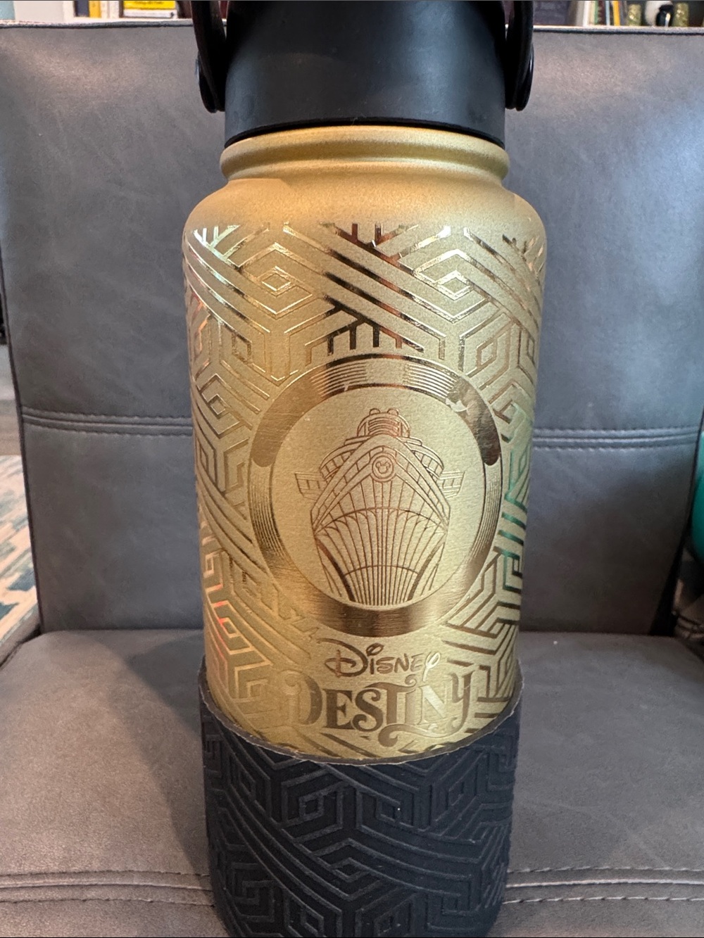 Disney Gold and Black Destiny Ship Stainless Steel Water Bottle Wakanda